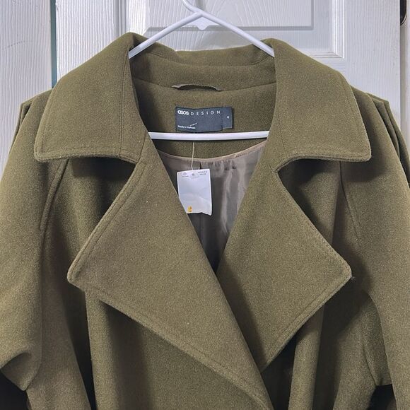 ASOS Olive Green Trench Belted Jacket(Size Medium) - Picture 5 of 10